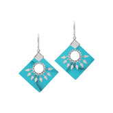 SE-5217-TQ Sterling Silver Earring With Turquoise Shell